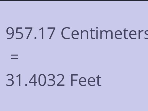 957.17 CM TO FEET