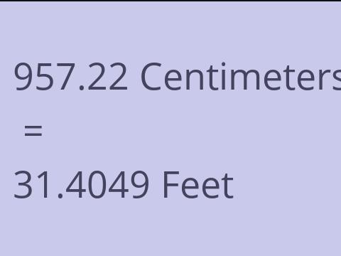 957.22 CM TO FEET