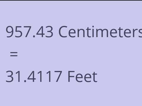 957.43 CM TO FEET