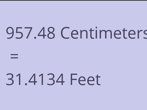 957.48 CM TO FEET