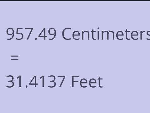 957.49 CM TO FEET