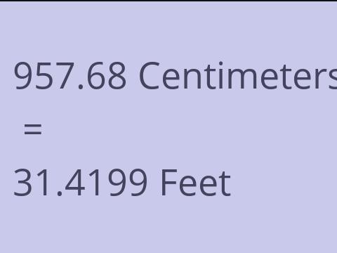 957.68 CM TO FEET