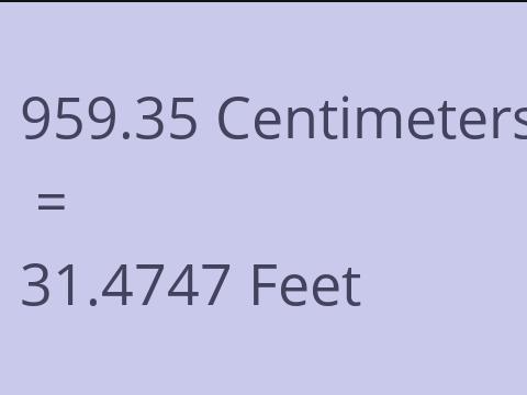 959.35 CM TO FEET