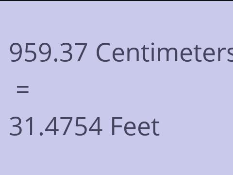 959.37 CM TO FEET