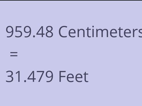 959.48 CM TO FEET