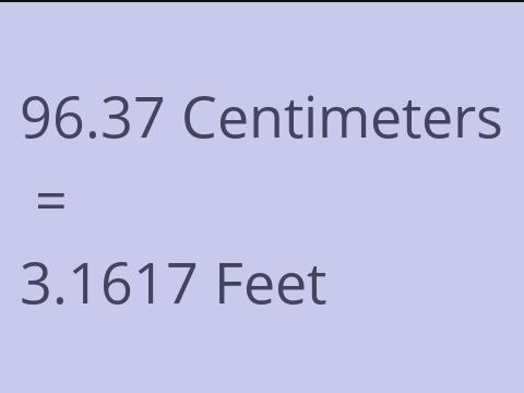 96.37 CM TO FEET