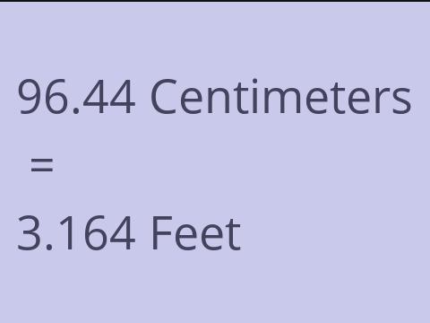 96.44 CM TO FEET