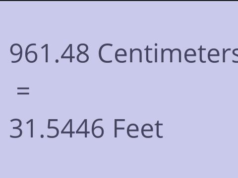 961.48 CM TO FEET