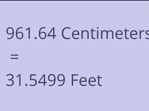 961.64 CM TO FEET