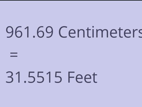 961.69 CM TO FEET