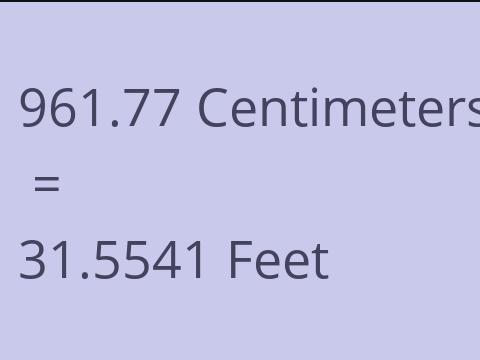 961.77 CM TO FEET