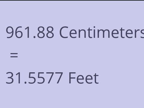 961.88 CM TO FEET