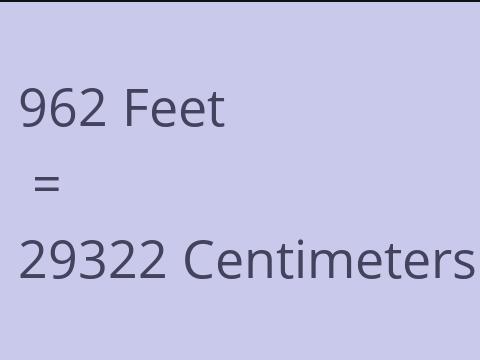 962 FEET TO CM