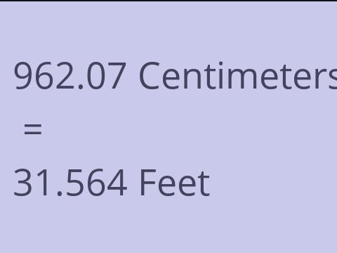 962.07 CM TO FEET