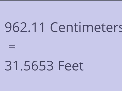 962.11 CM TO FEET