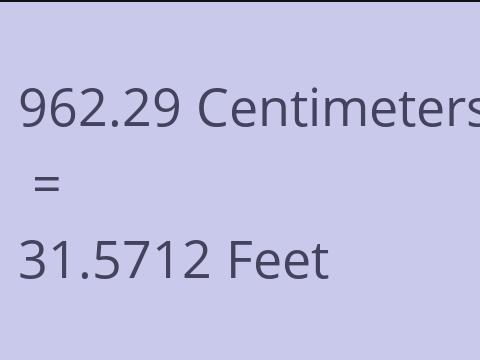 962.29 CM TO FEET