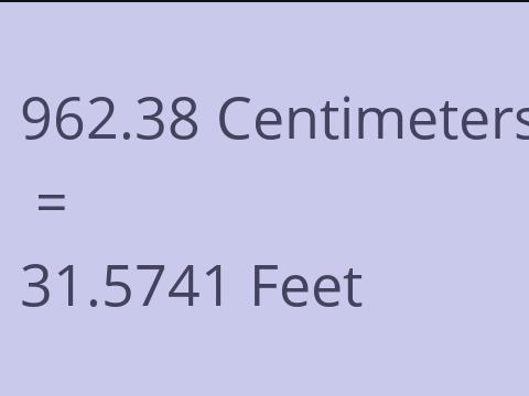 962.38 CM TO FEET