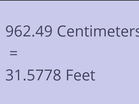 962.49 CM TO FEET