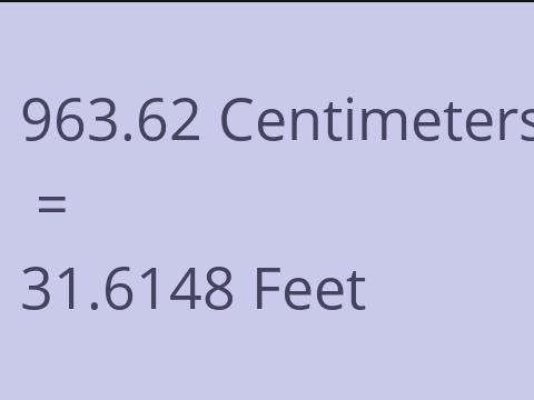 963.62 CM TO FEET