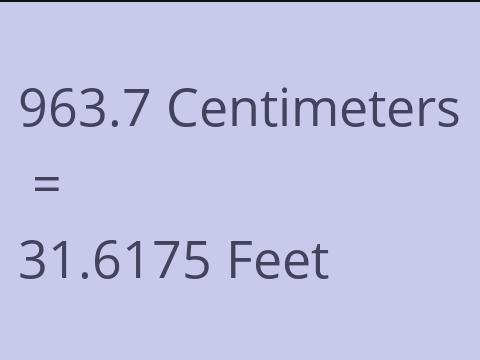 963.7 CM TO FEET