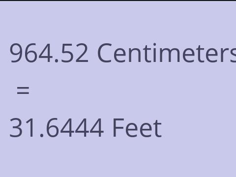 964.52 CM TO FEET