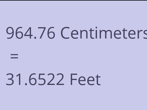 964.76 CM TO FEET