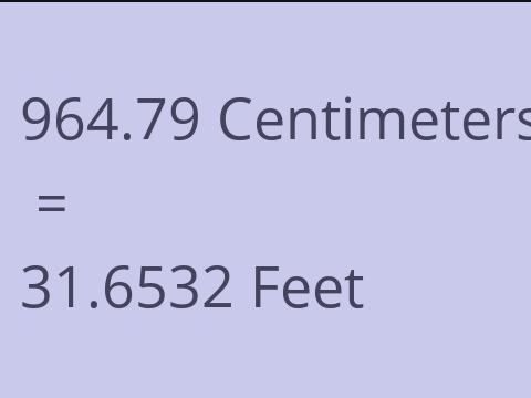 964.79 CM TO FEET