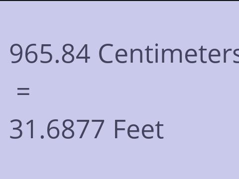 965.84 CM TO FEET