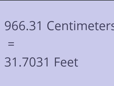 966.31 CM TO FEET