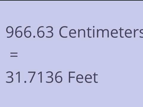 966.63 CM TO FEET