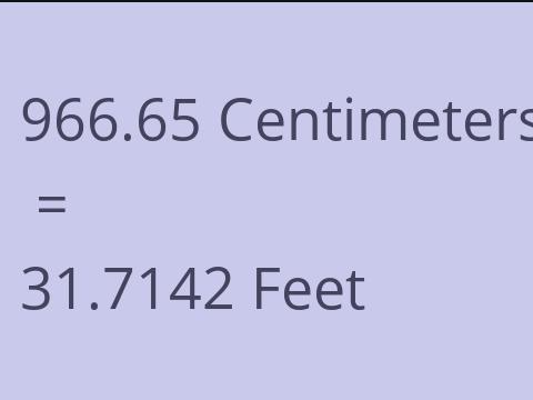 966.65 CM TO FEET