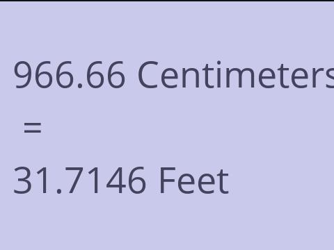 966.66 CM TO FEET