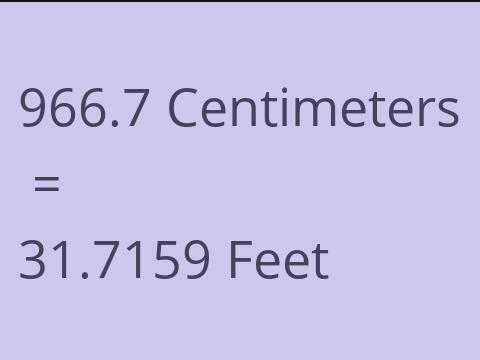 966.7 CM TO FEET