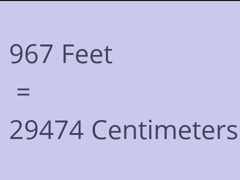 967 FEET TO CM