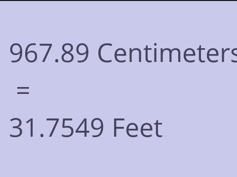 967.89 CM TO FEET