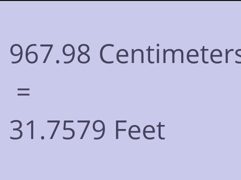 967.98 CM TO FEET