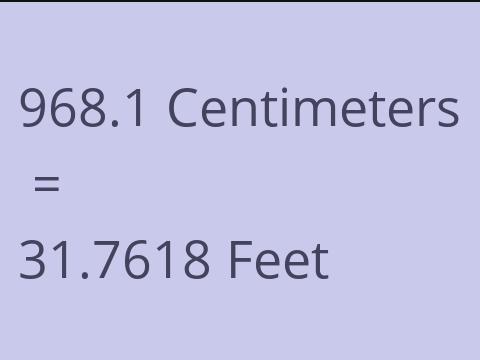 968.1 CM TO FEET