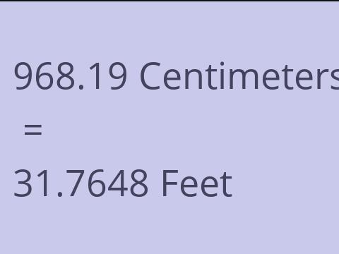 968.19 CM TO FEET