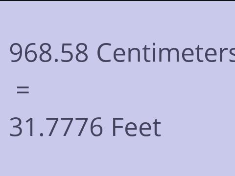 968.58 CM TO FEET