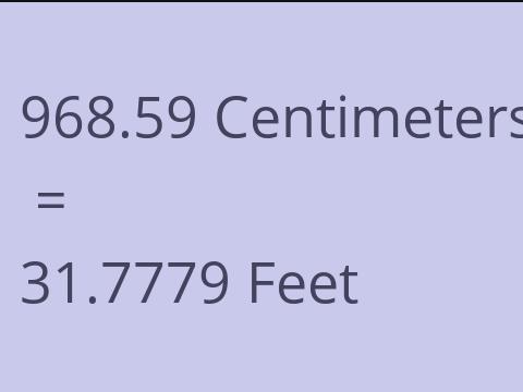 968.59 CM TO FEET