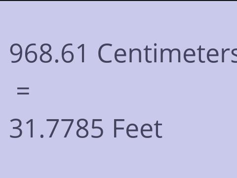 968.61 CM TO FEET