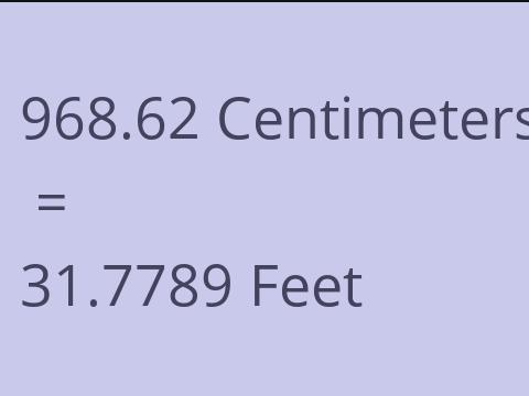 968.62 CM TO FEET