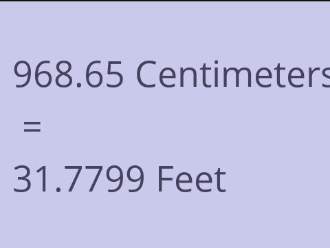 968.65 CM TO FEET