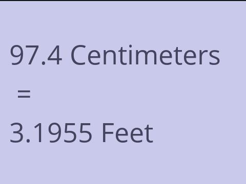 97.4 CM TO FEET