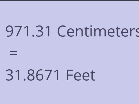 971.31 CM TO FEET