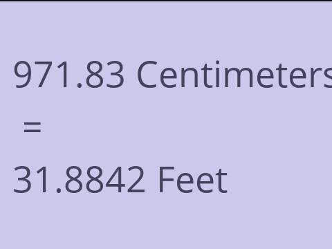 971.83 CM TO FEET