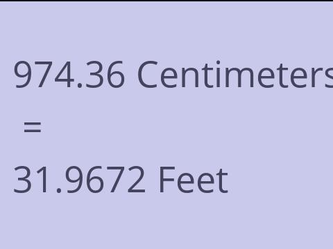 974.36 CM TO FEET