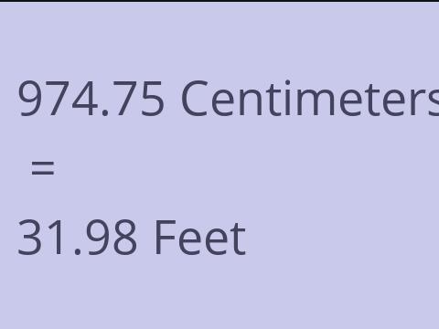 974.75 CM TO FEET