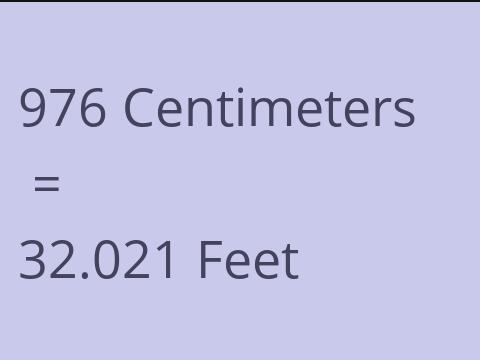 976 CM TO FEET