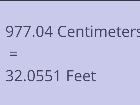 977.04 CM TO FEET